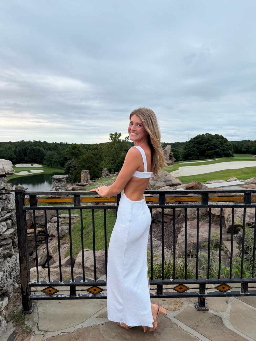 Meshki White Backless Maxi Dress